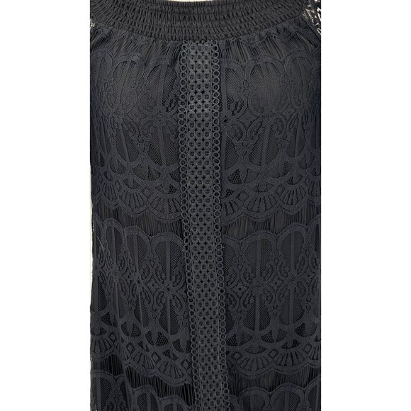Miami Ladies Off the Shoulder Lace Dress Black Size M - Picture 2 of 11